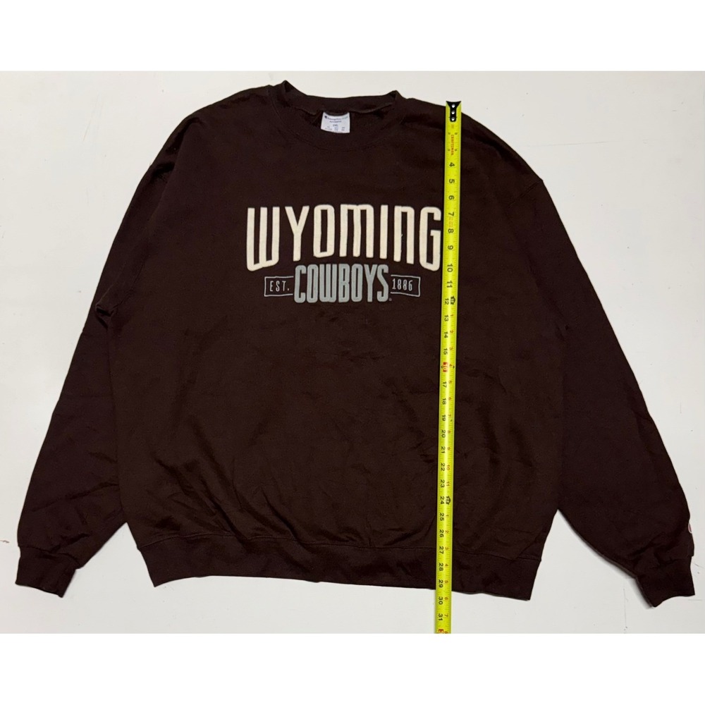 Champion Wyoming Cowboys Sweatshirt Mens 2XL Brown Crewneck Eco CS1220-775‎